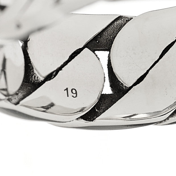 Gucci Sterling Silver Interlocking G Chainlink Wide Band Ring 59 8.75 4 of 6