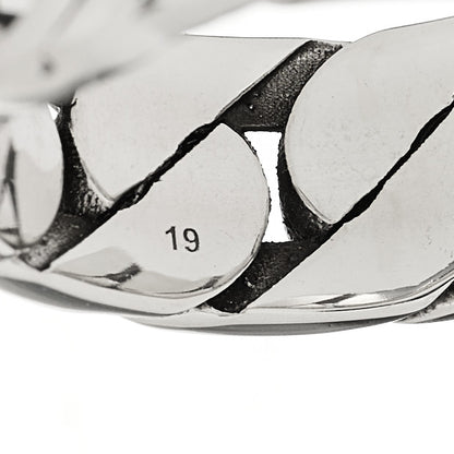 Gucci Sterling Silver Interlocking G Chainlink Wide Band Ring 59 8.75 4 of 6