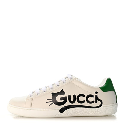Gucci Evolution Calfskin Cat Womens Ace Sneakers 36.5 White New Shamrock 1 of 10