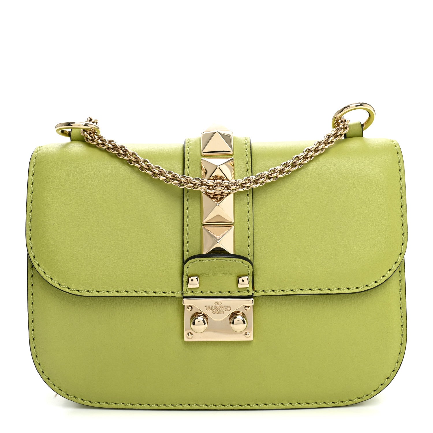 Valentino Garavani Vitello Small Glam Lock Rockstud Flap Apple 1 of 11