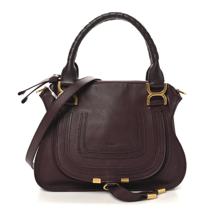 Chloe Calfskin Small Marcie Satchel Dimness Purple 1 of 9