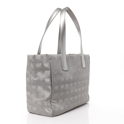 Chanel Metallic Nylon Small Travel Tote Silver 3 of 12