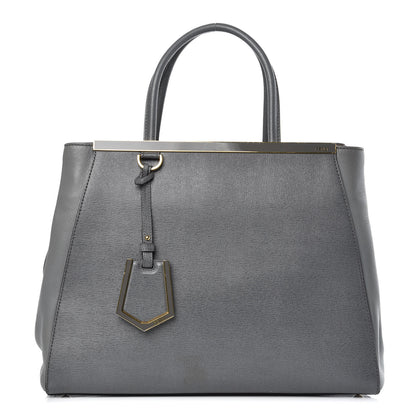 Fendi Vitello Elite Flamingo Regular 2Jours Tote Grigio Grigio Chiaro 1 of 16