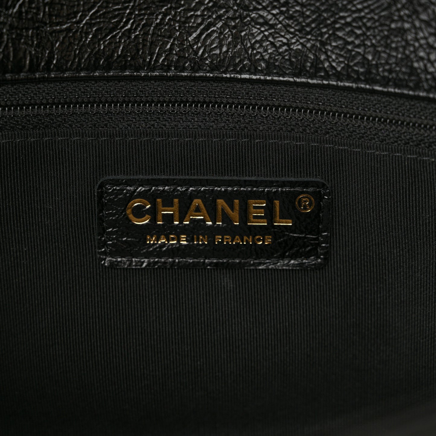 Crumpled Glazed Lambskin Quilted Small Flap Black