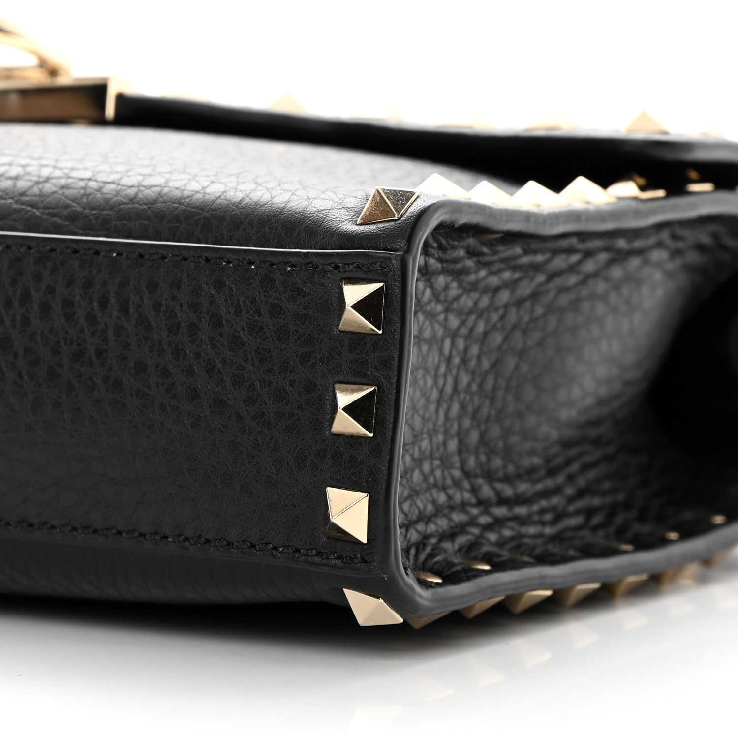 Valentino Garavani Pebbled Calfskin Medium Rockstud Flip Lock Crossbody Bag Black 10 of 13