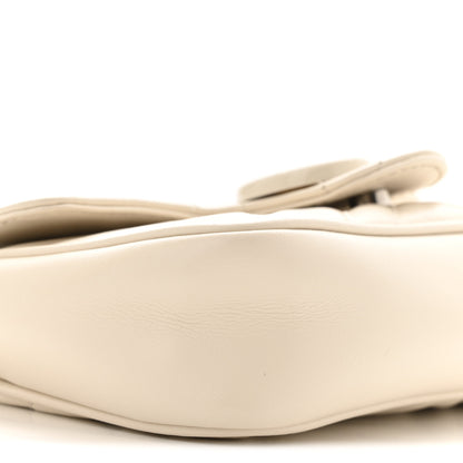 Gucci Calfskin Matelasse Monochrome GG Marmont Chain Belt Bag Mystic White 9 of 12