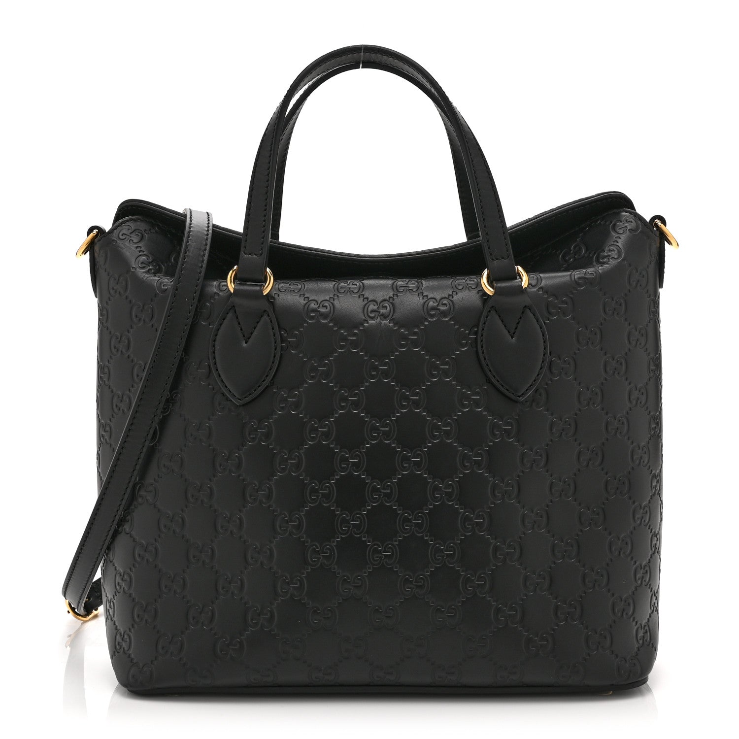 Gucci Guccissima Linea A Foldover Tote Black 1 of 13