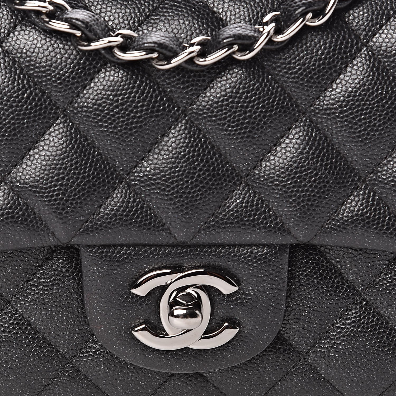 Chanel Iridescent Caviar Quilted Mini Rectangular Flap Black 10 of 11
