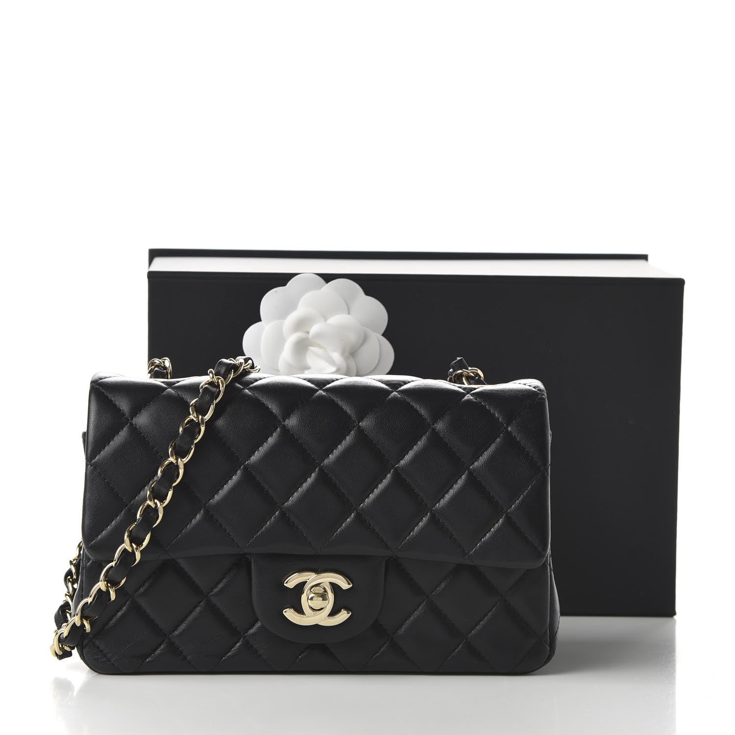 Chanel Lambskin Quilted Mini Rectangular Flap Black 11 of 11