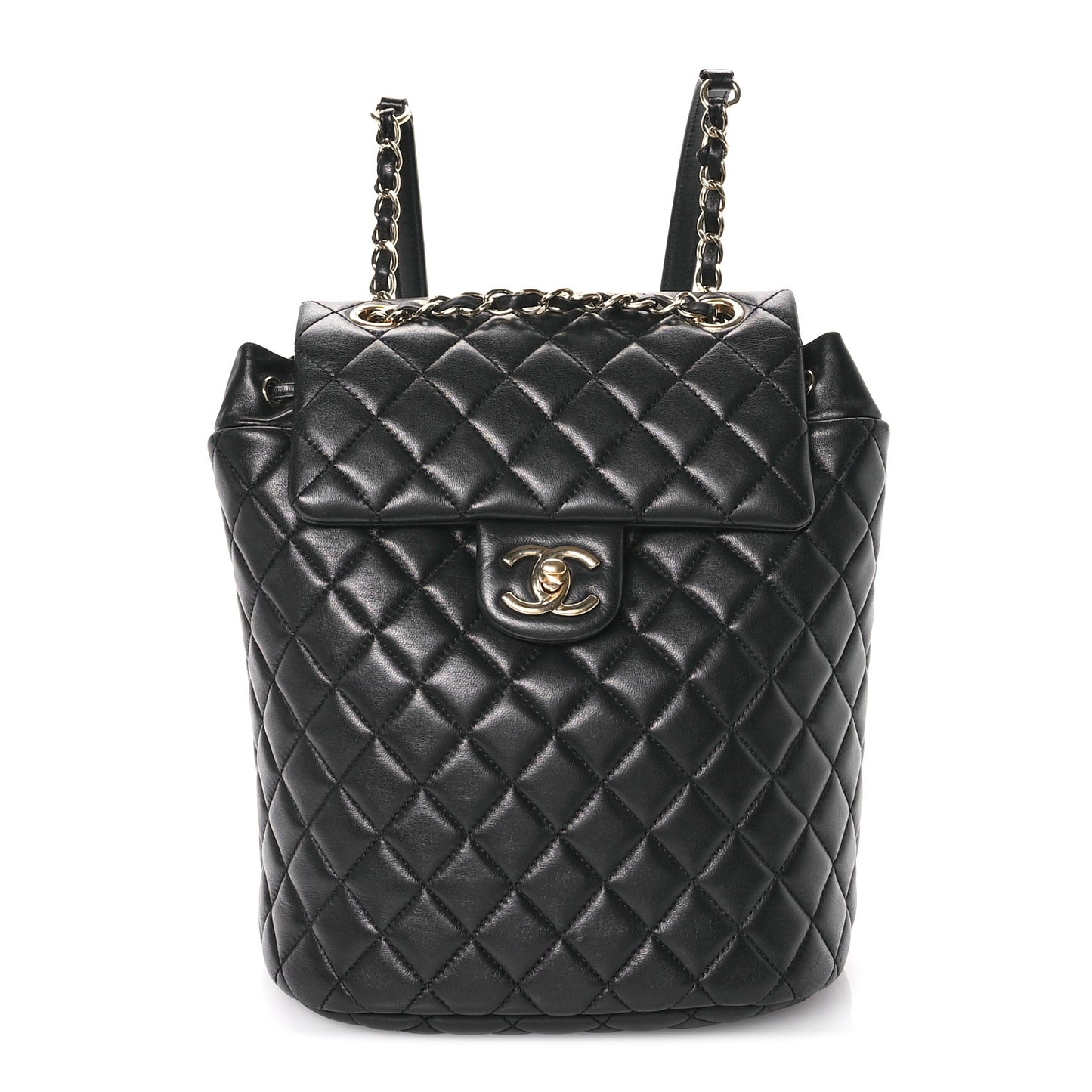 Lambskin Quilted Small Urban Spirit Backpack Black