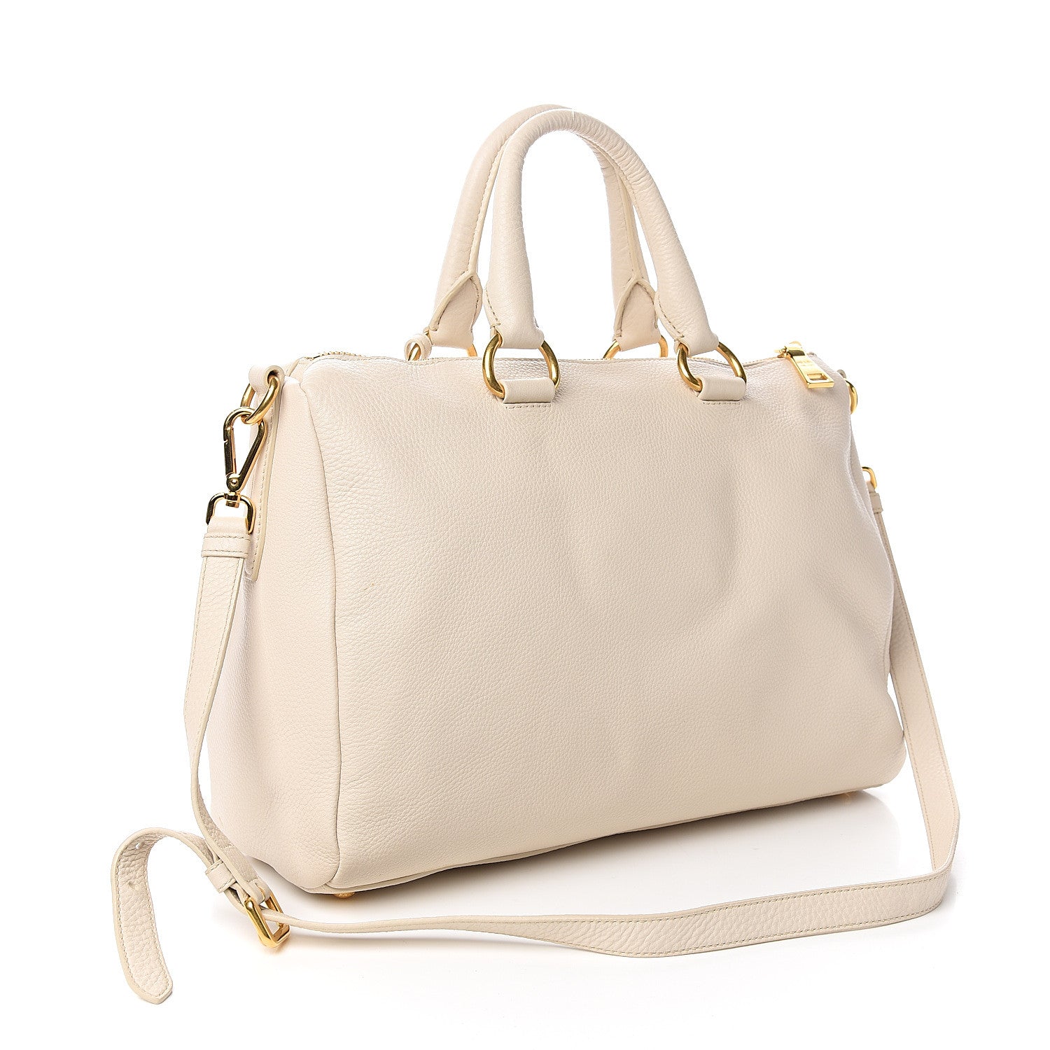 Prada Vitello Daino Top Handle Zip Tote Talco 2 of 11