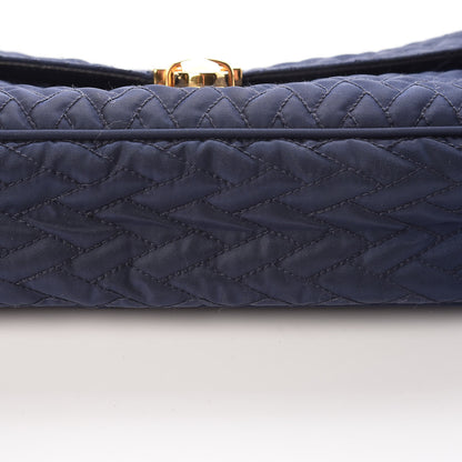 Prada Nylon Tessuto Impuntu Quilted Flap Baltico 11 of 13