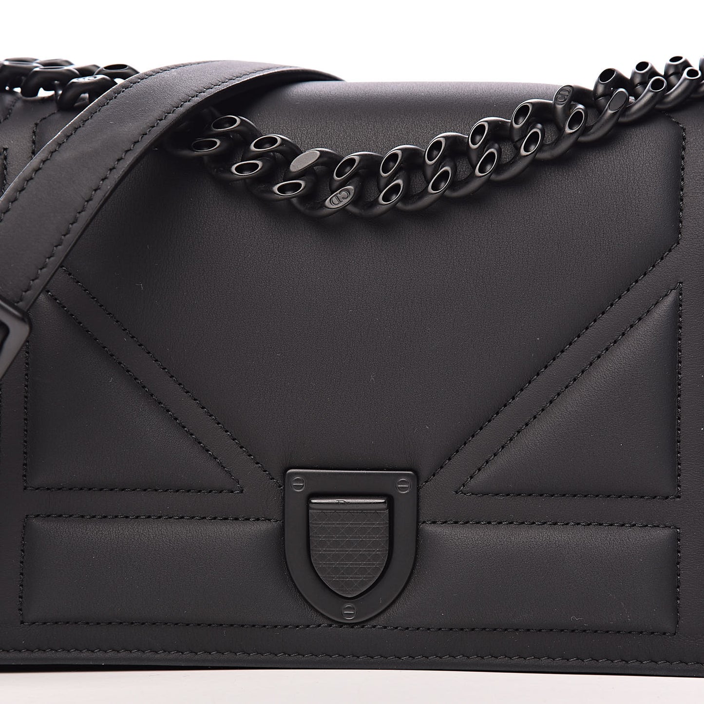 Ultra Matte Calfskin Small Diorama Flap Bag White Black