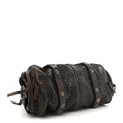 Chloe Snakeskin Silverado Shoulder Bag Dark Brown 7 of 23