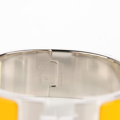 Hermes Enamel Wide Clic Clac H Bracelet PM Jaune Citrone 4 of 5