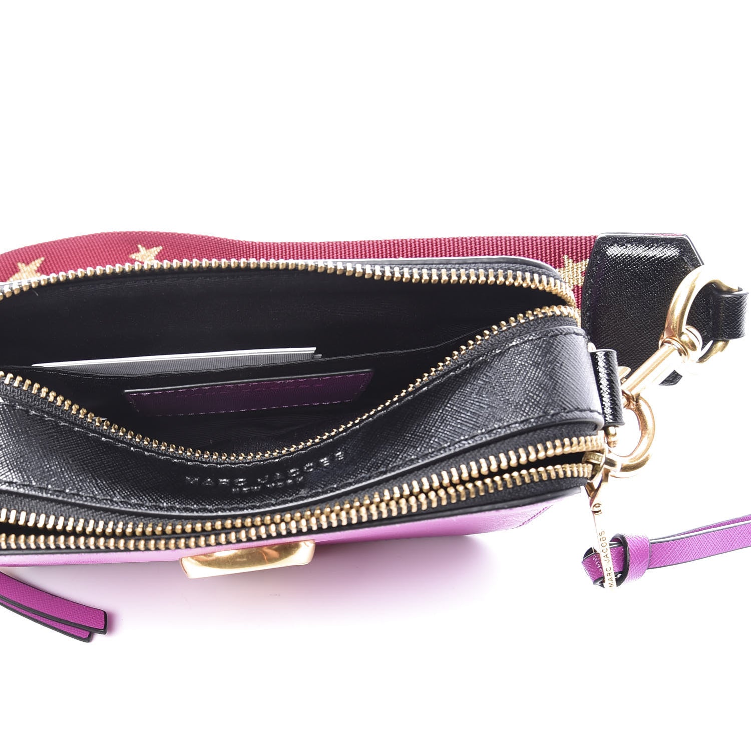 Marc Jacobs Saffiano Small Snapshot Camera Bag Purple Gold 5 of 10