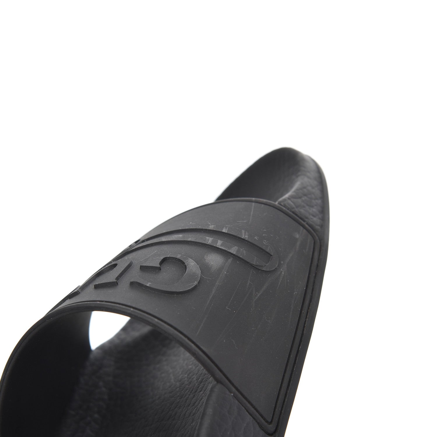 Gucci Rubber Womens Logo Slide Sandals 39 Black 14 of 15