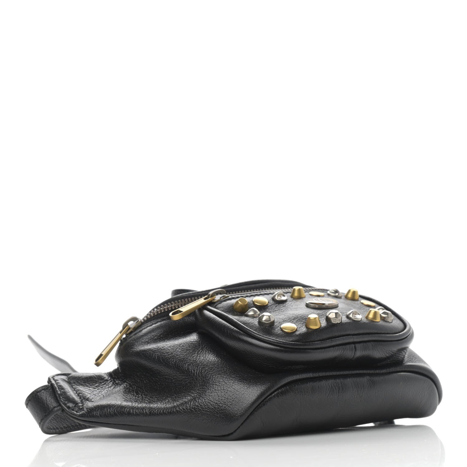 Gucci Calfskin Ophidia Studs Belt Bag Black 4 of 10