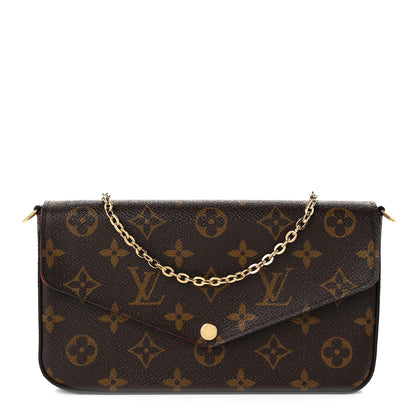 Louis Vuitton Monogram Pochette Felicie Chain Wallet Fuchsia 1 of 11