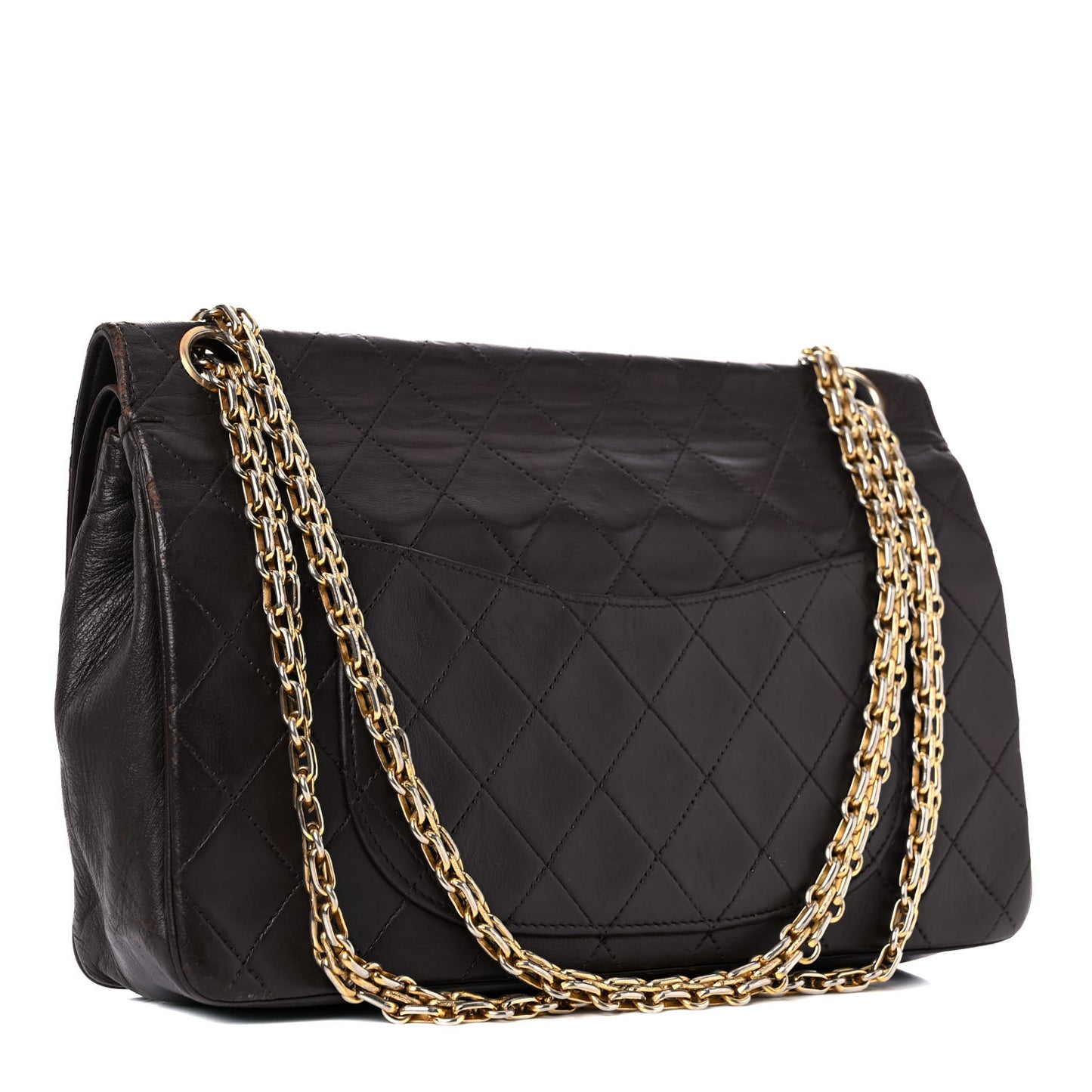 Lambskin Quilted Medium Bijoux Chain Double Flap Brown