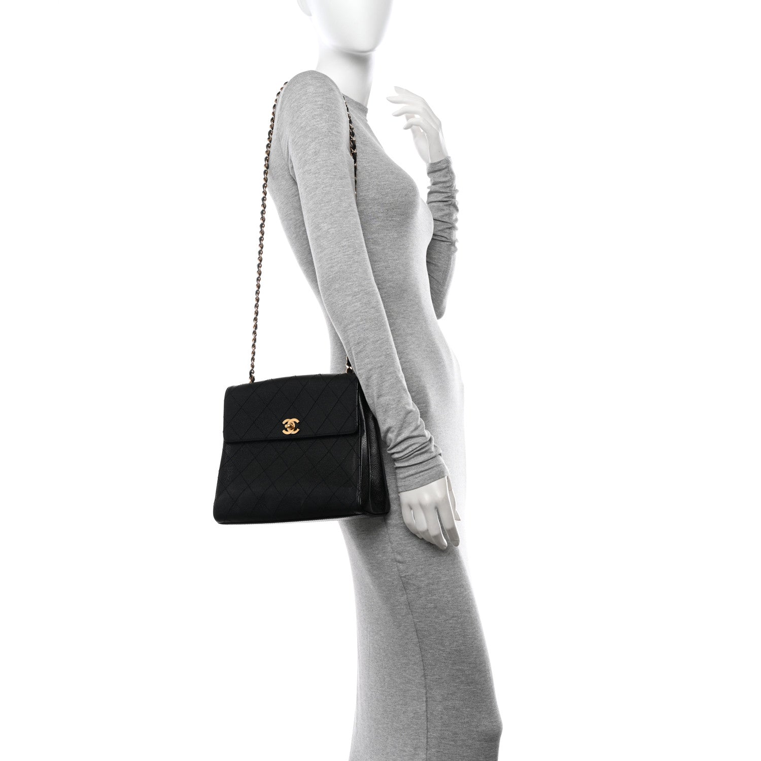 Chanel Caviar Quilted Medium Single Flap Black 3 of 12