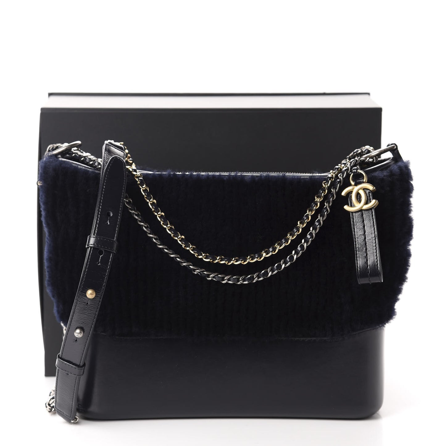 Shearling Medium Gabrielle Hobo Navy