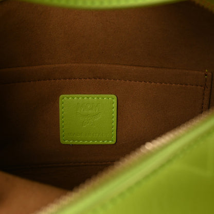 MCM Calfskin Ottomar Small Aren Flap Hobo Acid Green 6 of 9