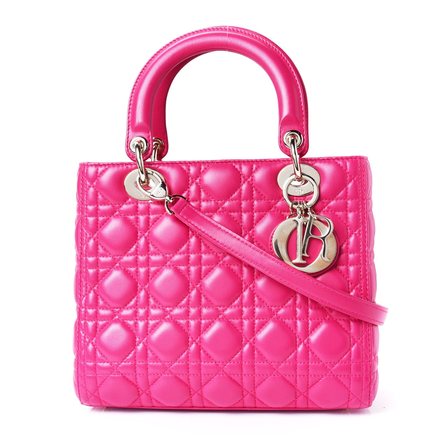Christian Dior Lambskin Cannage Medium Lady Dior Pink 1 of 5