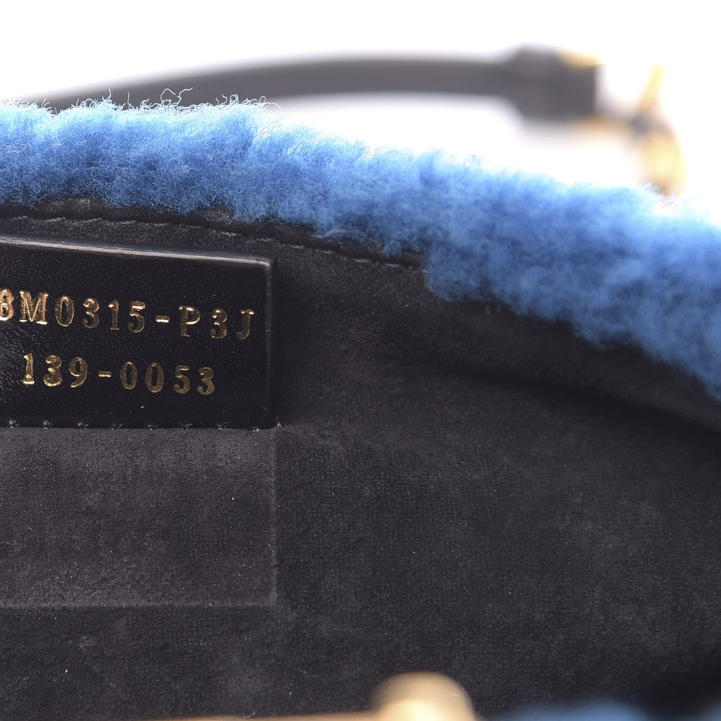 Shearling Nappa Mini Be Baguette Shoulder Bag Blue Black