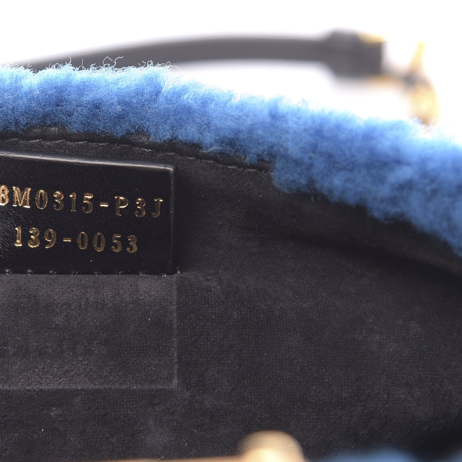 Fendi Shearling Nappa Mini Be Baguette Shoulder Bag Blue Black 7 of 11