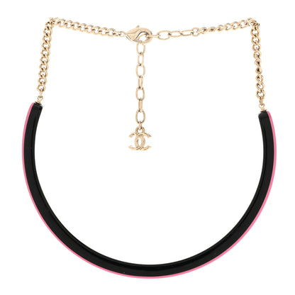 Chanel Resin Logo Choker Pink Black 3 of 6