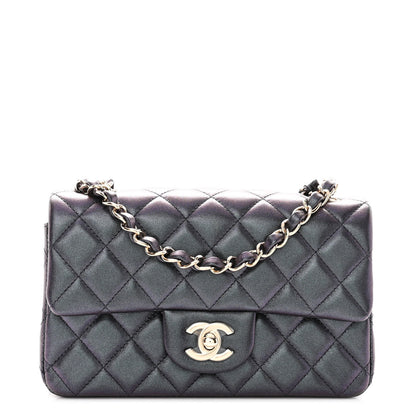 Chanel Iridescent Lambskin Quilted Mini Rectangular Flap Black 1 of 10