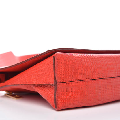 Loewe Calfskin Linen Embossed Small Messenger Bag Primary Red 8 of 10
