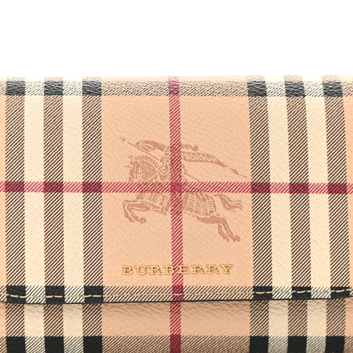 Burberry Haymarket Check Henley Wallet On Chain Black 7 of 10