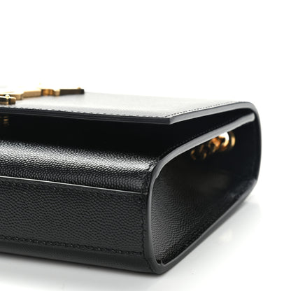 Saint Laurent Grain De Poudre Small Monogram Kate Satchel Black 11 of 11