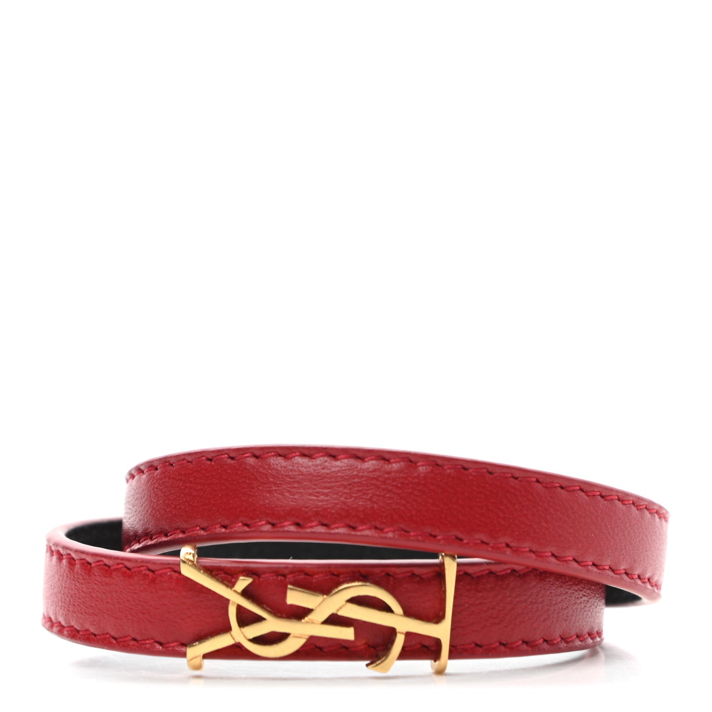 Calfskin Opyum Double Wrap Bracelet S Rouge Eros