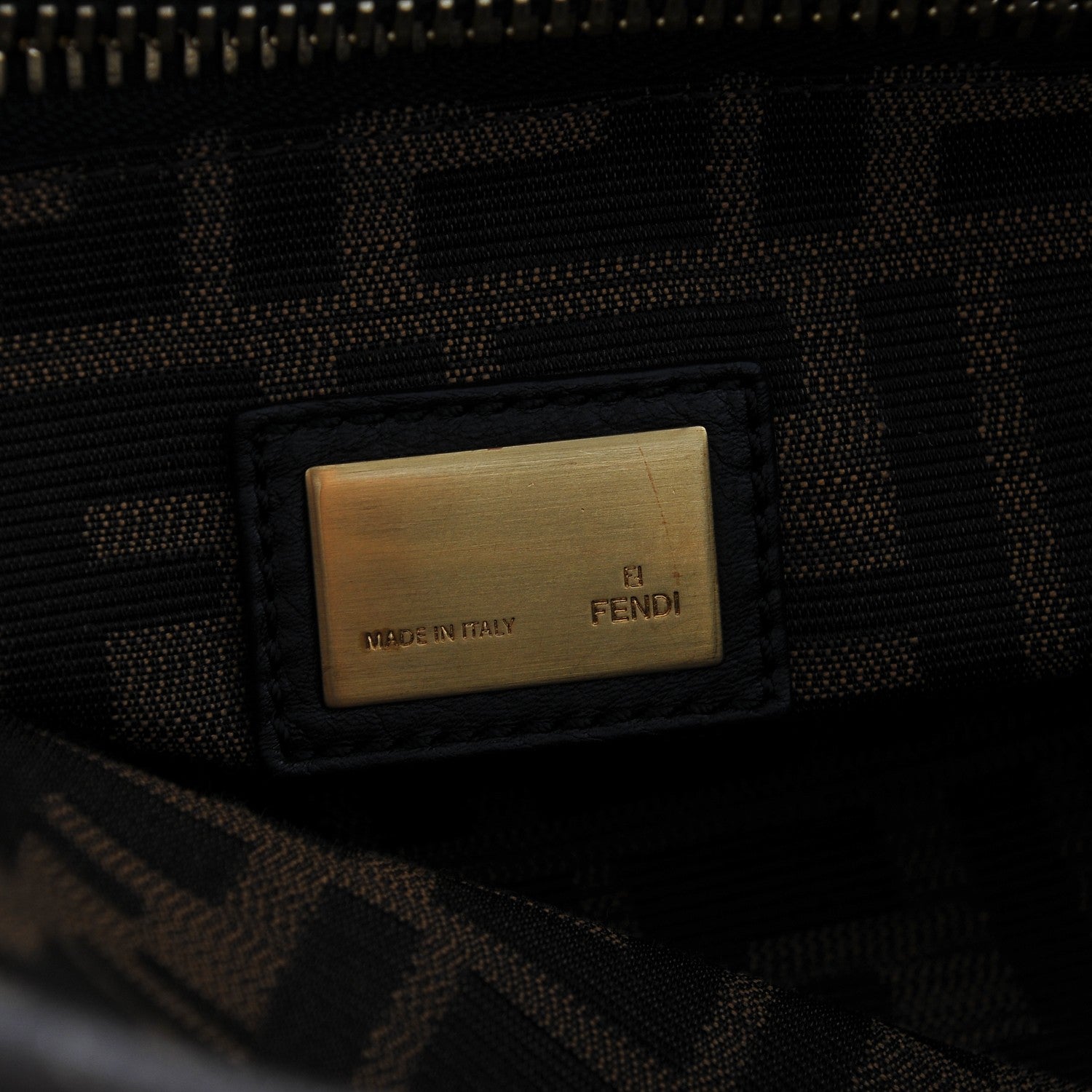 Fendi Goatskin Zucca Large Peekaboo Iconic Satchel Taupe Tobacco Moro 6 of 6