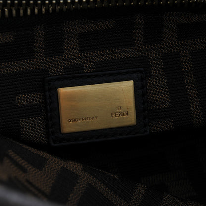 Fendi Goatskin Zucca Large Peekaboo Iconic Satchel Taupe Tobacco Moro 6 of 6