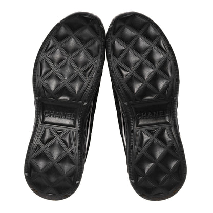 Chanel Suede Calfskin Mixed Fibers CC Sneakers 38 Black 5 of 8