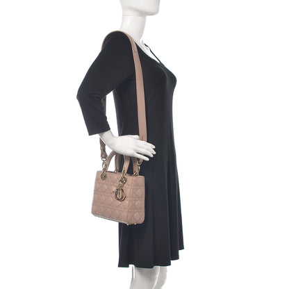 Christian Dior Lambskin Cannage Small Lucky Badges My Lady Dior Taupe 2 of 13