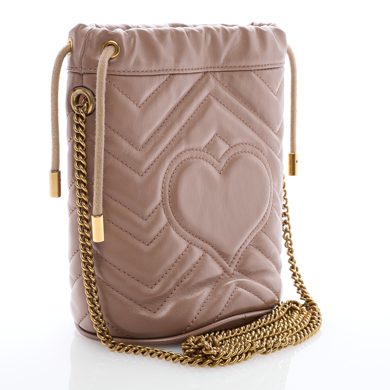 Gucci Calfskin Matelasse Mini GG Marmont 2.0 Bucket Bag Porcelain Rose 2 of 8