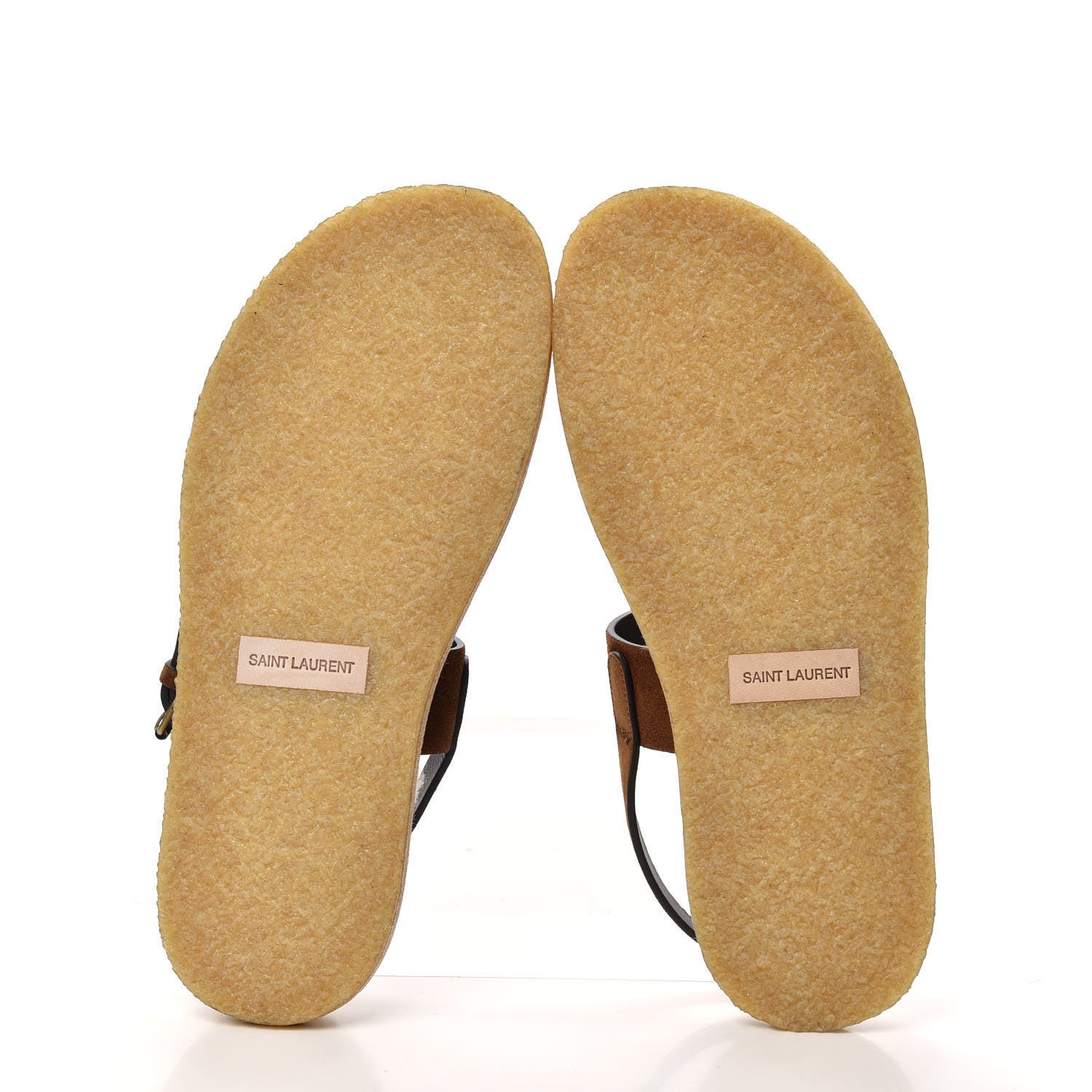Saint Laurent Suede Shearling Joan Noe 05 Flat Sandals 39.5 Land 6 of 10
