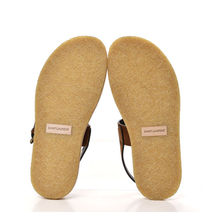 Saint Laurent Suede Shearling Joan Noe 05 Flat Sandals 39.5 Land 6 of 10