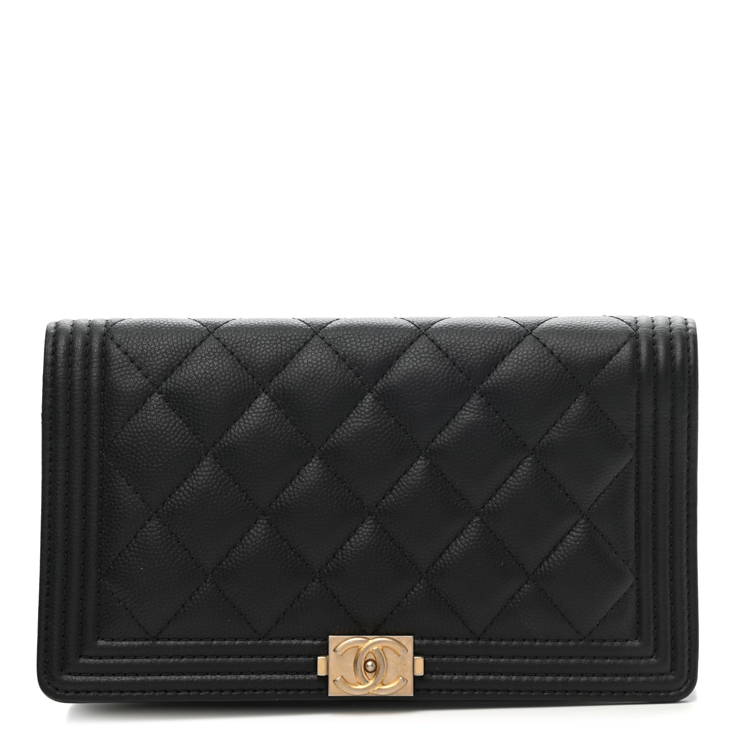 Chanel Caviar Quilted Boy Yen Wallet Black 1 of 9