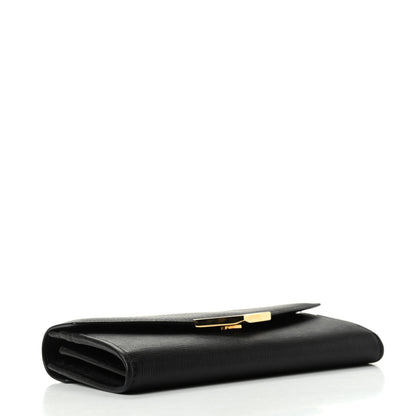 Fendi Vitello Elite Flamingo 2Jours Continental Wallet Black 4 of 7