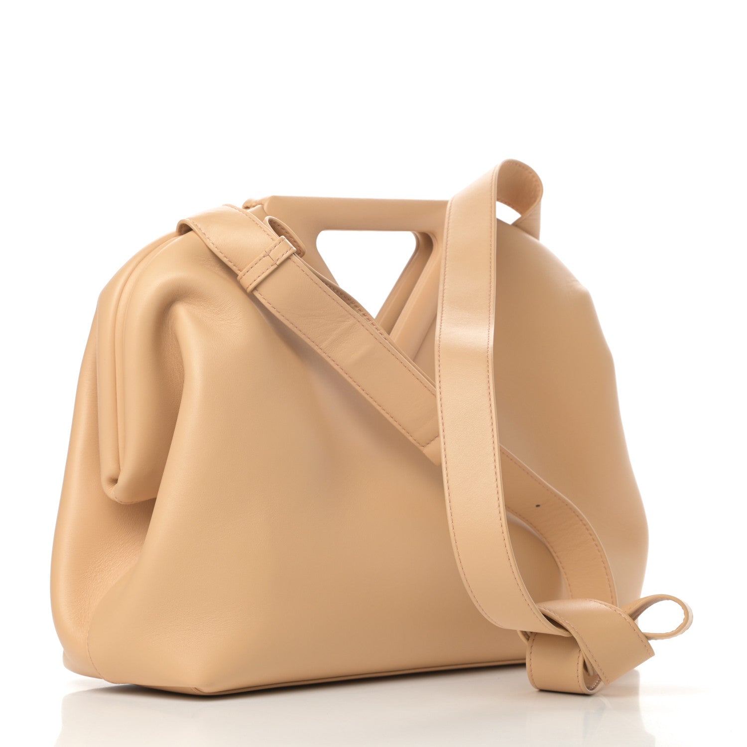 Bottega Veneta Calfskin Medium The Point Triangle Bag Almond 3 of 10
