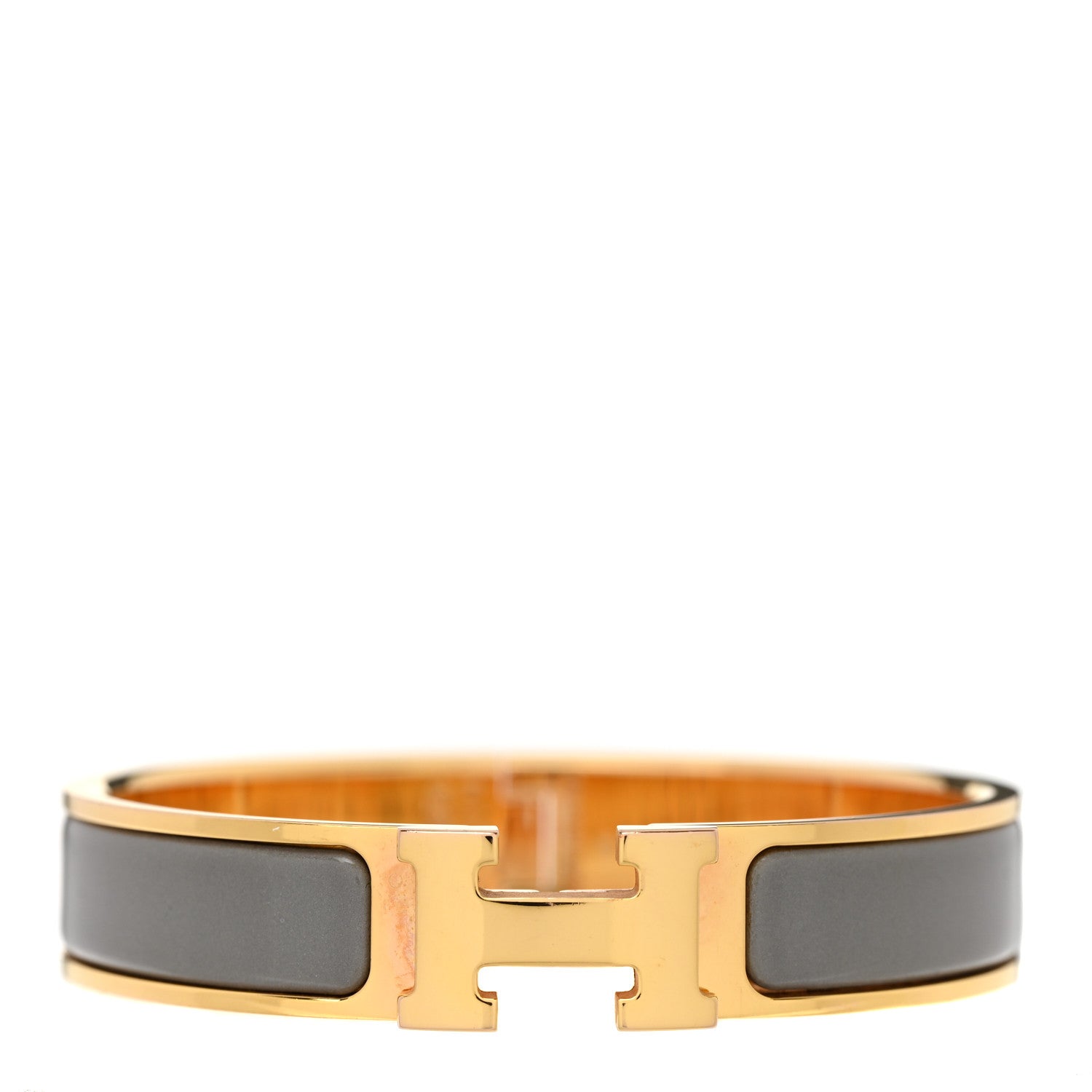 Hermes Enamel Narrow Clic Clac H Bracelet PM Gris Macadam 1 of 4
