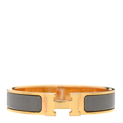 Hermes Enamel Narrow Clic Clac H Bracelet PM Gris Macadam 1 of 4