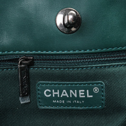 Chanel Calfskin Quilted Small Shopping In Chains Tote Green 6 of 7