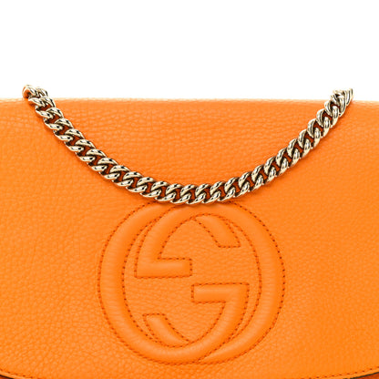 Gucci Pebbled Calfskin Medium Soho Flap Crossbody Curcuma 8 of 16